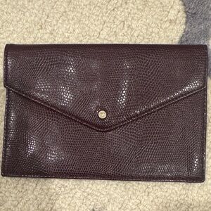 Diane Von Furstenberg Rich Brown Textured Clutch